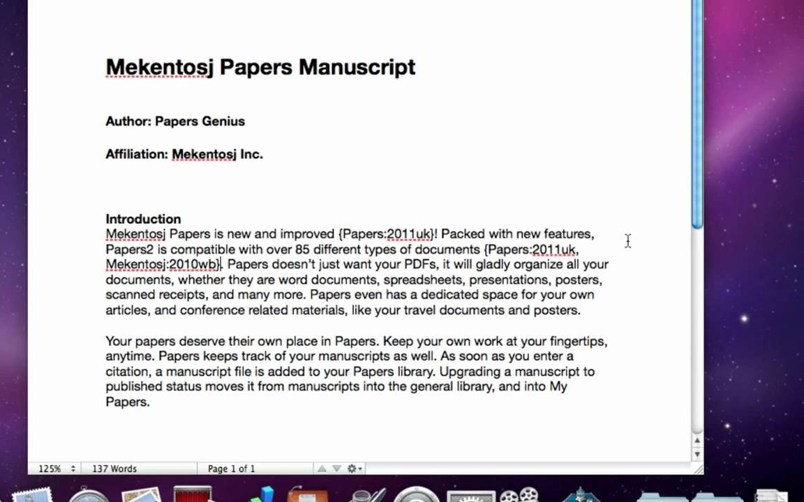 papers for mac play video citations